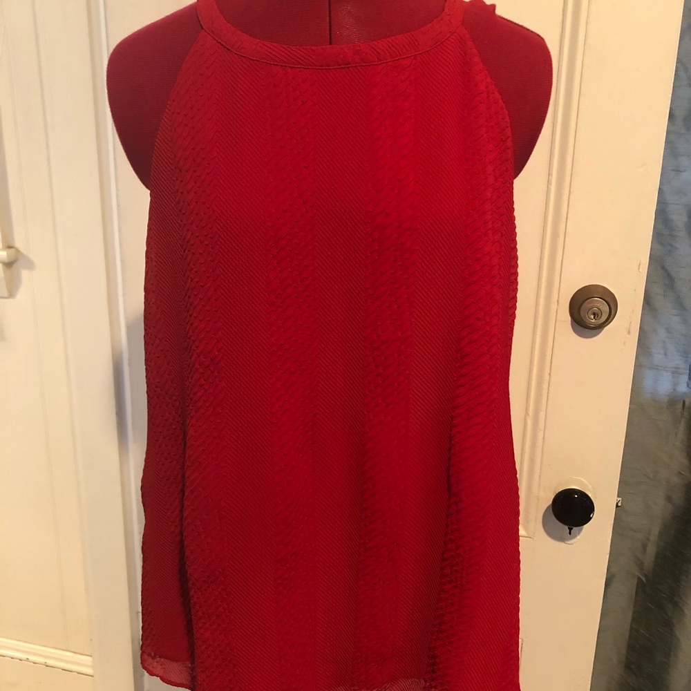 Loft Outlet Red High Neck Sleeveless Top